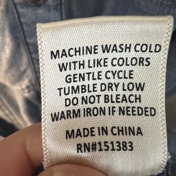 Current Air Anthropologie MIDI Dress Chambray Tired Collared Belted Boho M - Picture 10 of 10